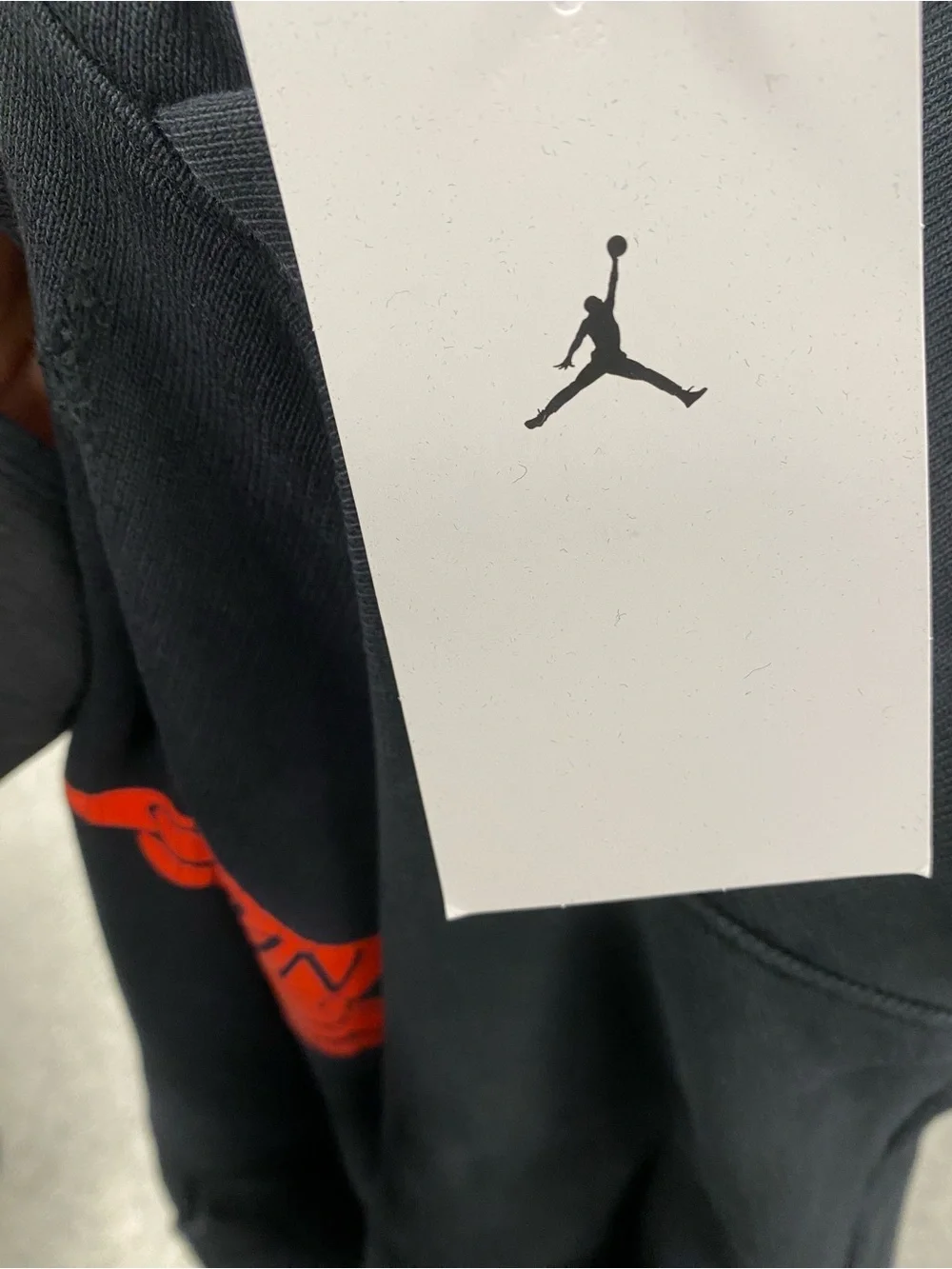 Jordan Rare Air Fleece Distressed Pullover Hoodie Black Red IB3003-010 Medium